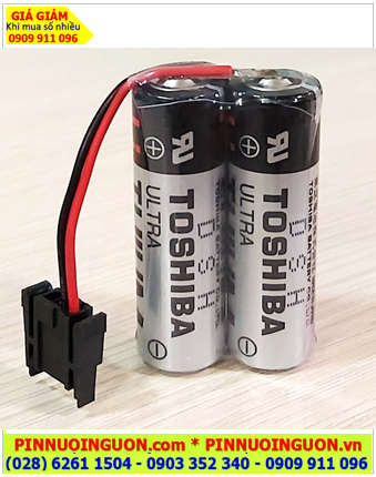 Toshiba 2ER17500V (2 viên ghép đôi); Pin nuôi nguồn PLC Toshiba 2ER17500V lithium 3.6v 5400mAh /X.xứ NHẬT